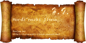 Horánszki Ilona névjegykártya